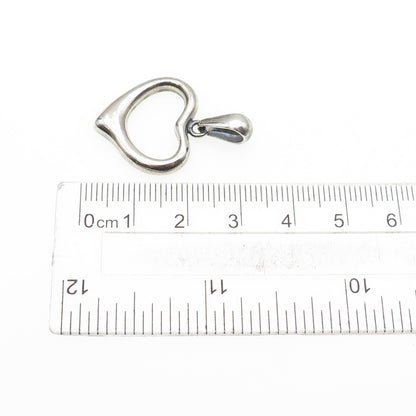 950 Silver Vintage Open Heart Oxidized Charm Pendant