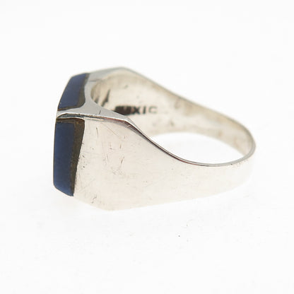 925 Sterling Silver Vintage Mexico Real Sodalite Ring Size 8.25