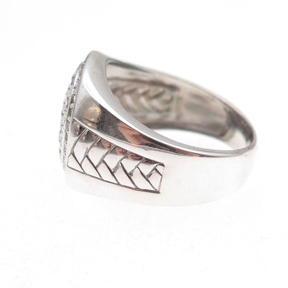 925 Sterling Silver Round-Cut C Z Sparkle Ring Size 11.25