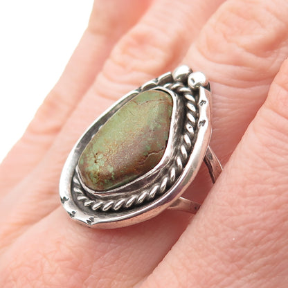 Old Pawn 925 Sterling Silver Vintage Southwestern Royston Turquoise Ring Size 8