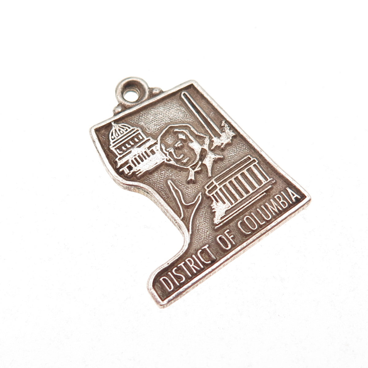 Maisels 925 Sterling Silver Vintage District of Columbia Oxidized Charm Pendant