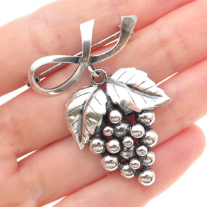 John Lauritzen 925 Sterling Silver Antique Art Deco Denmark Grape Pin Brooch