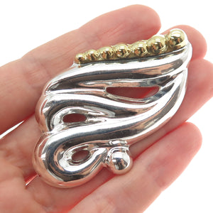 925 Sterling Silver 2-Tone Vintage Mexico Modernist Pin Brooch