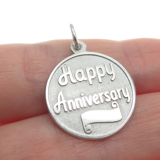 RQC REMBRANDT 925 Sterling Silver Vintage Happy Anniversary Minimalist Pendant