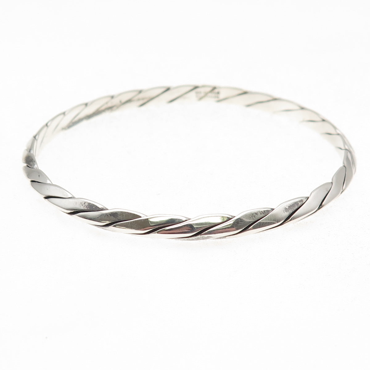 Tiffany & Co. 925 Sterling Silver Antique Art Deco Twisted Bangle Bracelet 8"