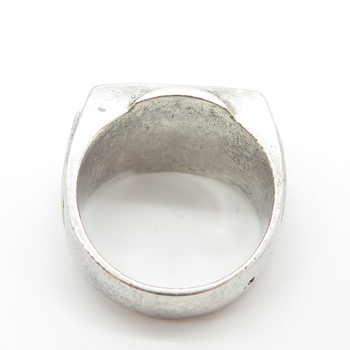 925 Sterling Silver Antique 1943 Egyptian Symbols Signet Ring Size 10.75