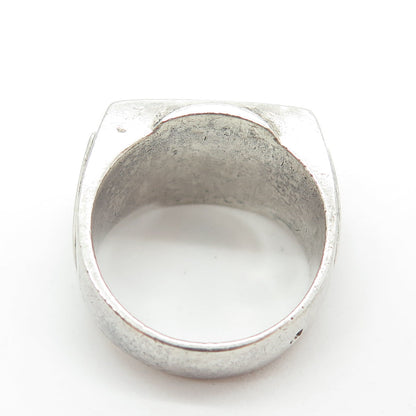 925 Sterling Silver Antique 1943 Egyptian Symbols Signet Ring Size 10.75
