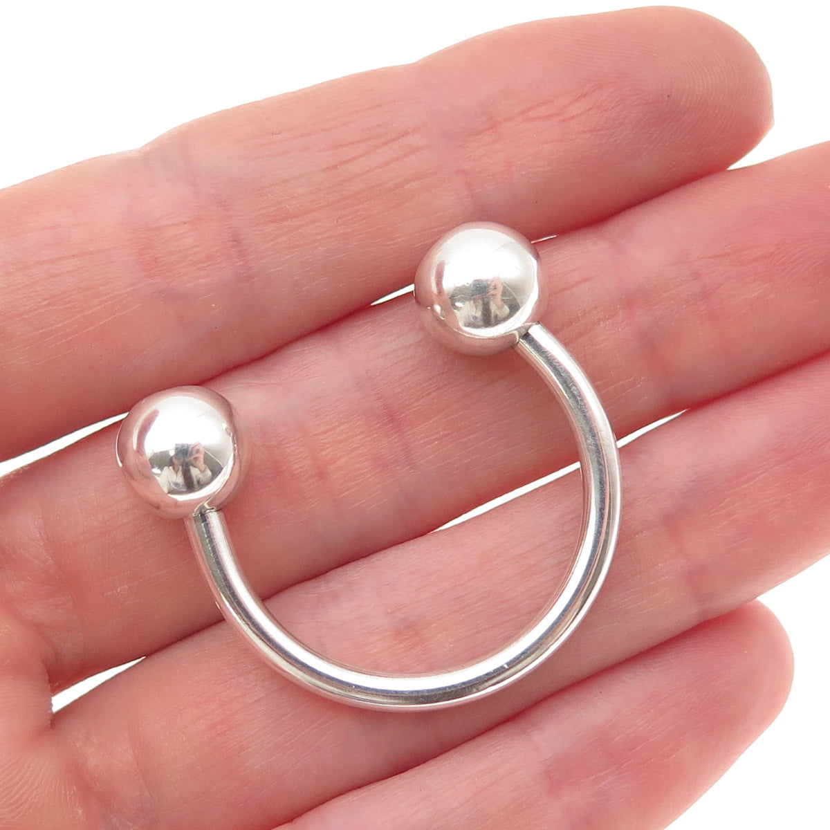 925 Sterling Silver Vintage Screw Ball Key Ring