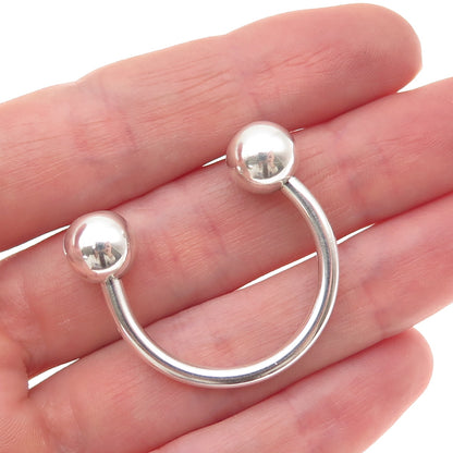 925 Sterling Silver Vintage Screw Ball Key Ring
