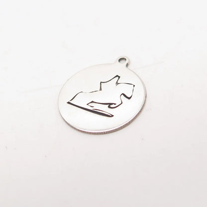 925 Sterling Silver USA Two In Town Horse Charm Pendant