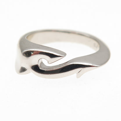 Guess 925 Sterling Silver Half Heart Ring Size 7