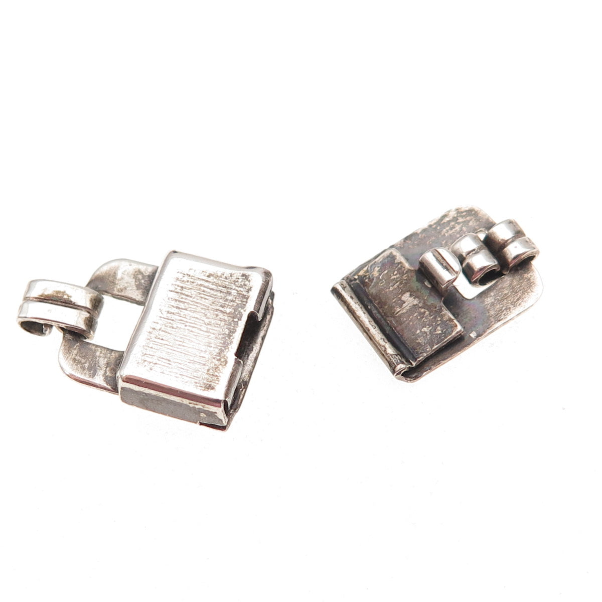 925 Sterling Silver Antique Art Deco Bracelet / Necklace Box Lock Clasp