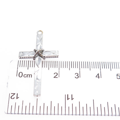 925 Sterling Silver Vintage Cross Religious Charm Pendant