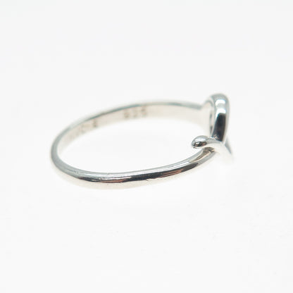 925 Sterling Silver Vintage Modernist Flame Ring Size 6.25