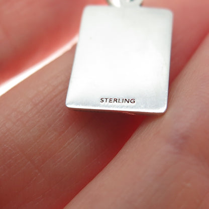 925 Sterling Silver Red Enamel Policy Fun & Freedom Minimalist Charm Pendant