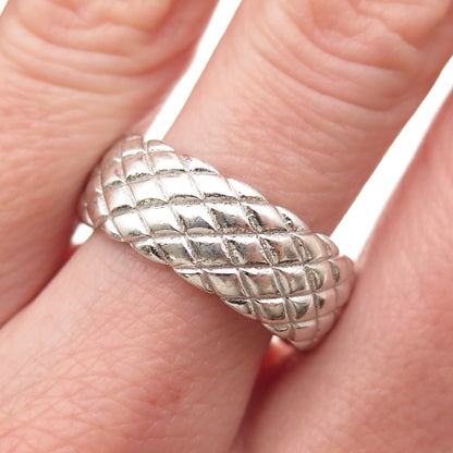 925 Sterling Silver Italy Dragon Skin Band Ring Size 7.5