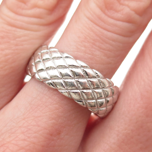 925 Sterling Silver Italy Dragon Skin Band Ring Size 7.5