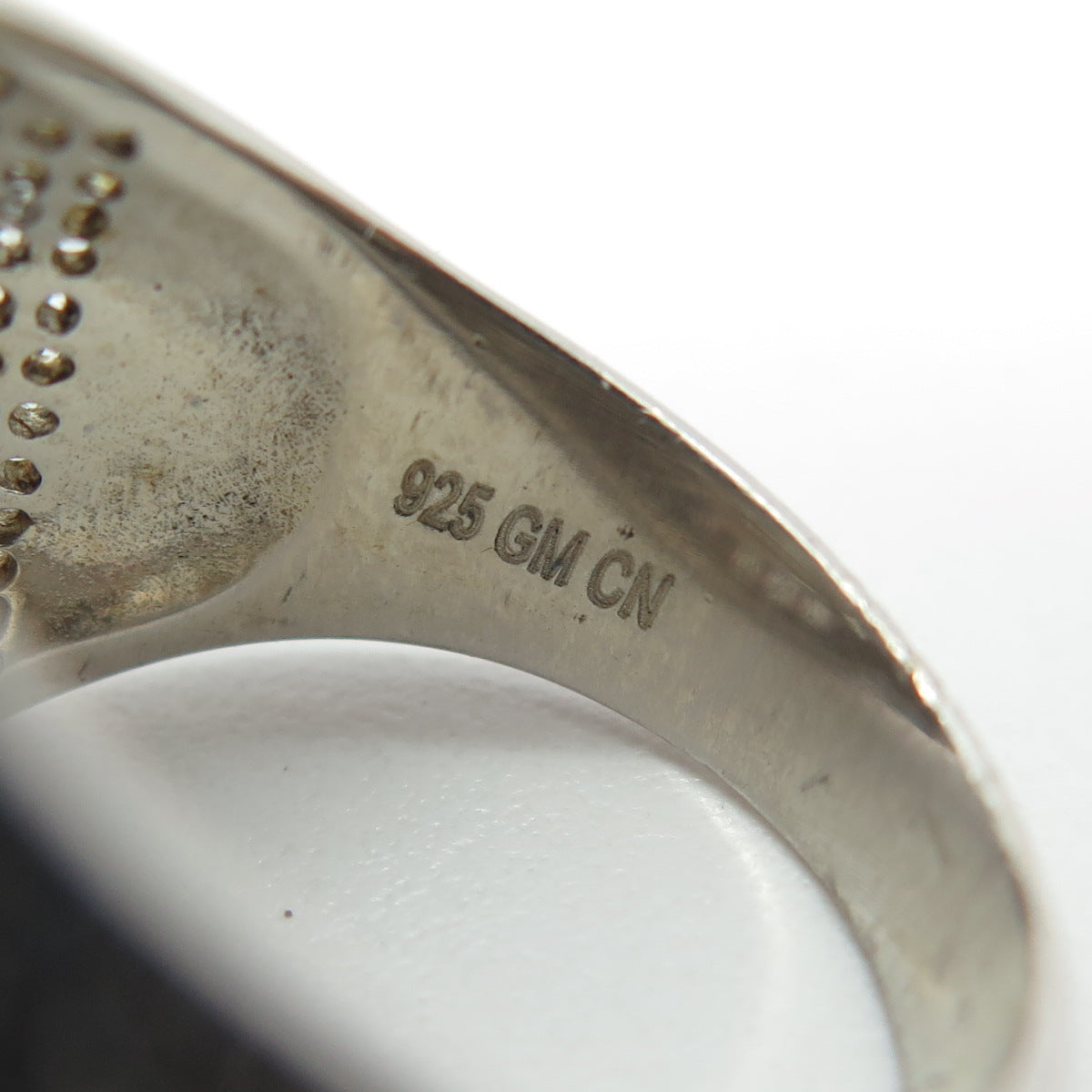 925 Sterling Silver Pave Multi-C Z Domed Ring Size 9.25