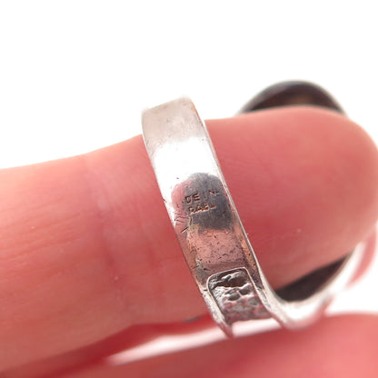 925 Sterling Silver Vintage Israel Real Eilat Modernist Adjustable Ring Size 5.5