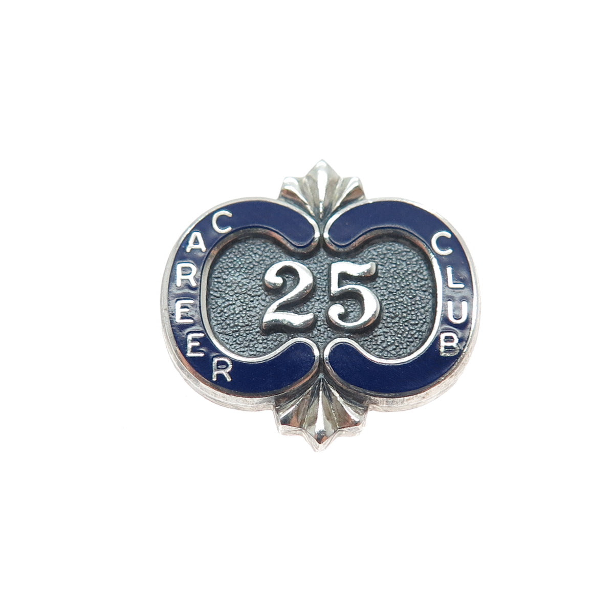 O.C. TANNER 925 Sterling Silver Vintage Enamel Career Club 25 Year Member Pin