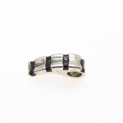 925 Sterling Silver Vintage Enamel Candy Cane Minimalist Slide Charm Pendant