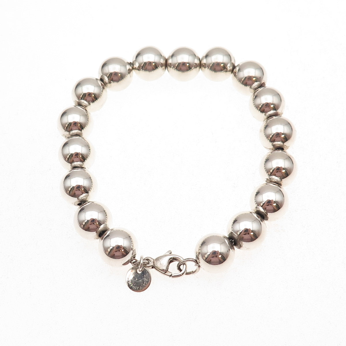 Tiffany & Co. 925 Sterling Silver Vintage HardWear Ball Beaded Bracelet 6.5"