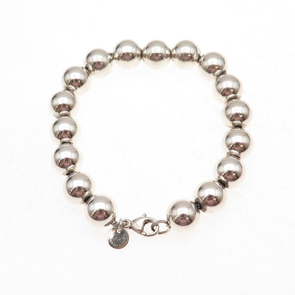 Tiffany & Co. 925 Sterling Silver Vintage HardWear Ball Beaded Bracelet 6.5"