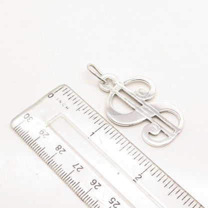 925 Sterling Silver Vintage Dollar Sign Pendant