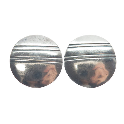 RAY TRACEY & KNIFEWING SEGURA Old Pawn 925 Sterling Silver Disc Tribal Earrings