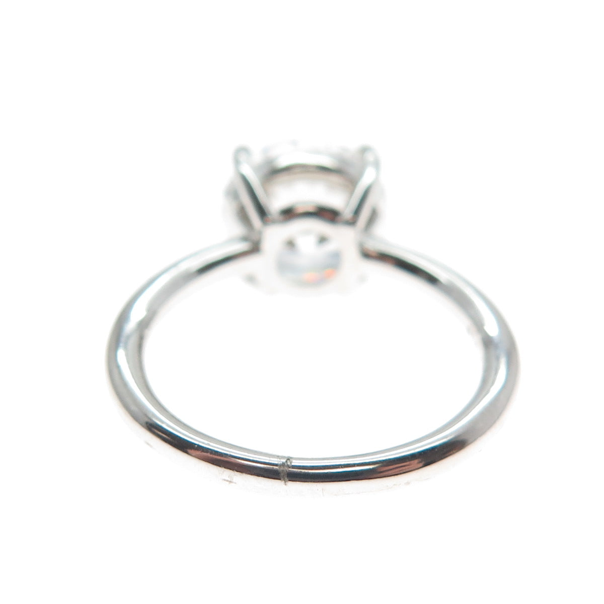 DSMK 925 Sterling Silver Round-Cut Shaped C Z Engagement Ring Size 6.25