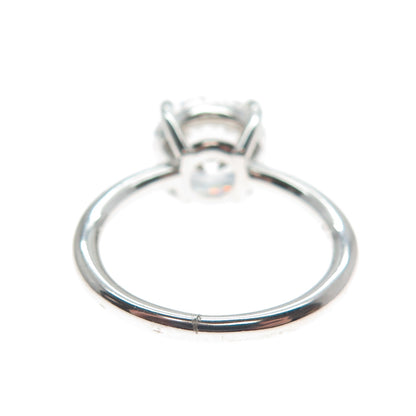DSMK 925 Sterling Silver Round-Cut Shaped C Z Engagement Ring Size 6.25