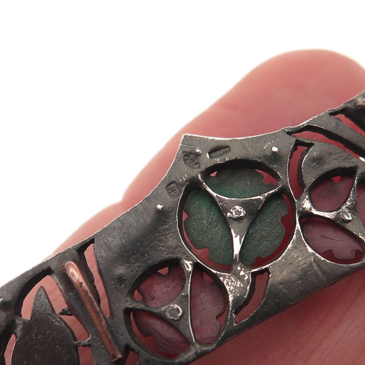 Charles Forgelot 800 Silver Antique France Gem SET of 5 Buckles (missing stones)