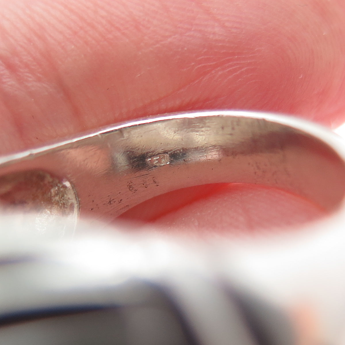 925 Sterling Silver Vintage Modernist Statement Ring Size 6.25