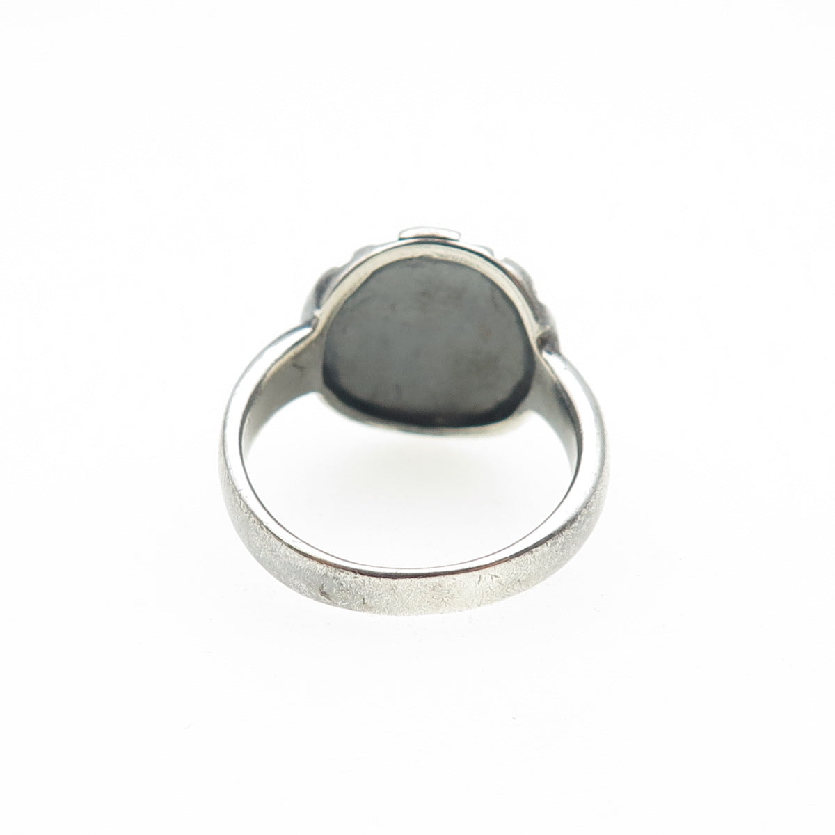 925 Sterling Silver Vintage Modernist Disc Oxidized Ring Size 6.25
