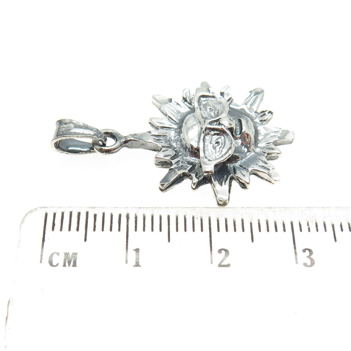925 Sterling Silver Vintage Mexico Sun Face w/Glasses Pendant