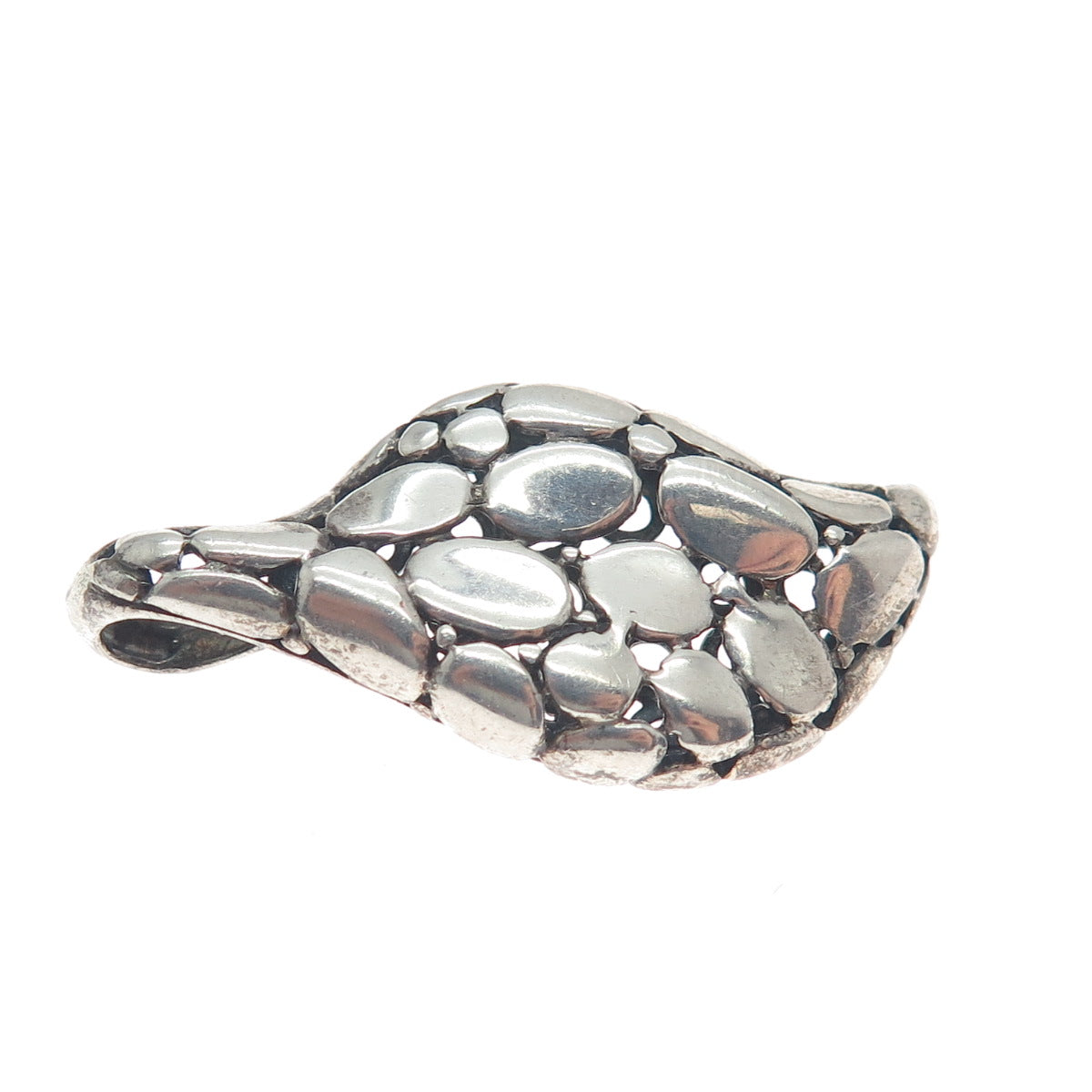 925 Sterling Silver Vintage Modernist Kali Oxidized Pendant