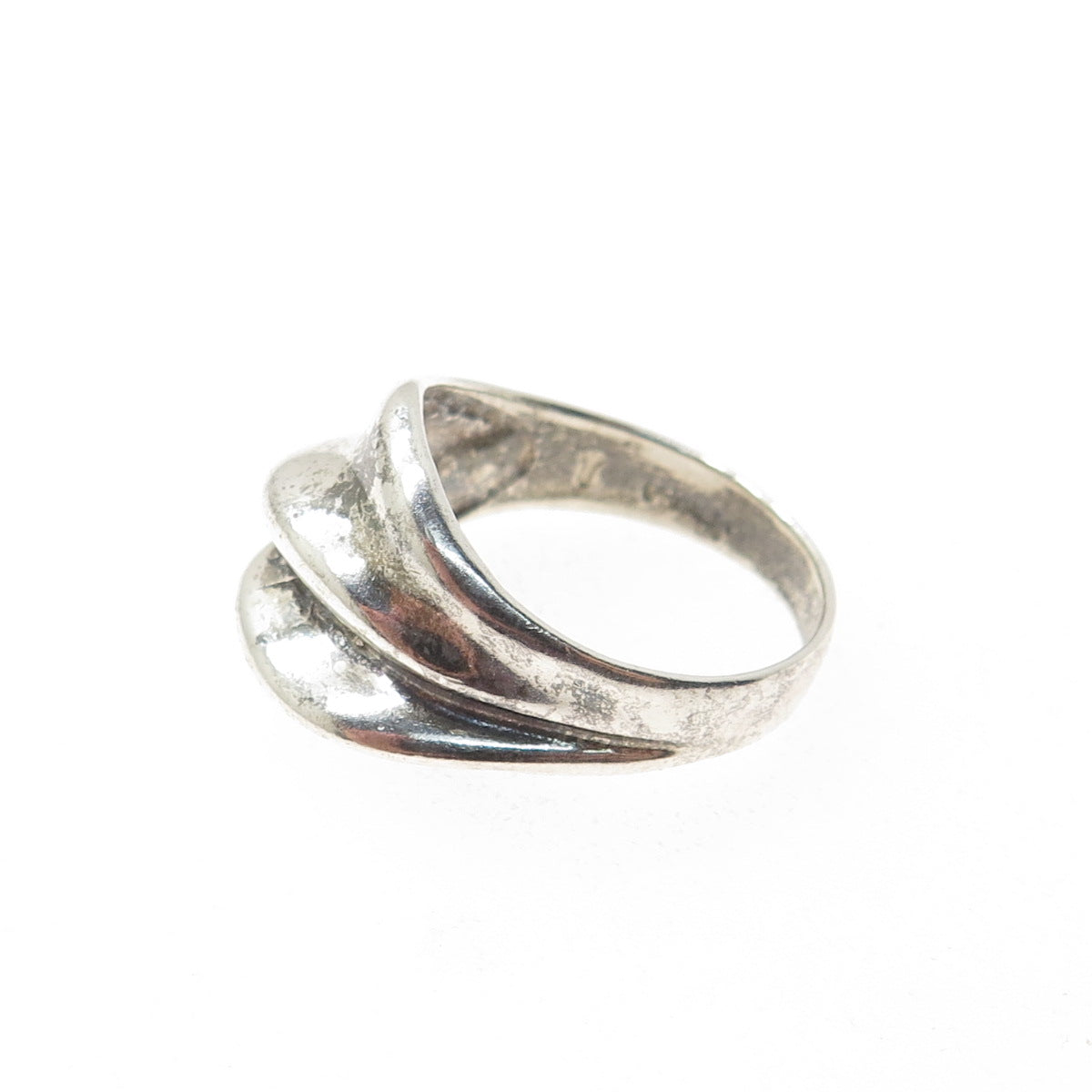 CELLINI 925 Sterling Silver Vintage Modernist Oxidized Ring Size 7.25