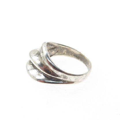 CELLINI 925 Sterling Silver Vintage Modernist Oxidized Ring Size 7.25