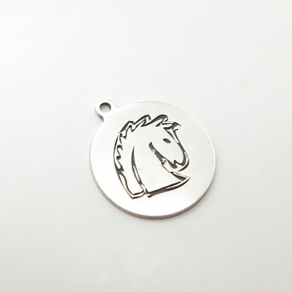 925 Sterling Silver USA Two In Town Horse Charm Pendant