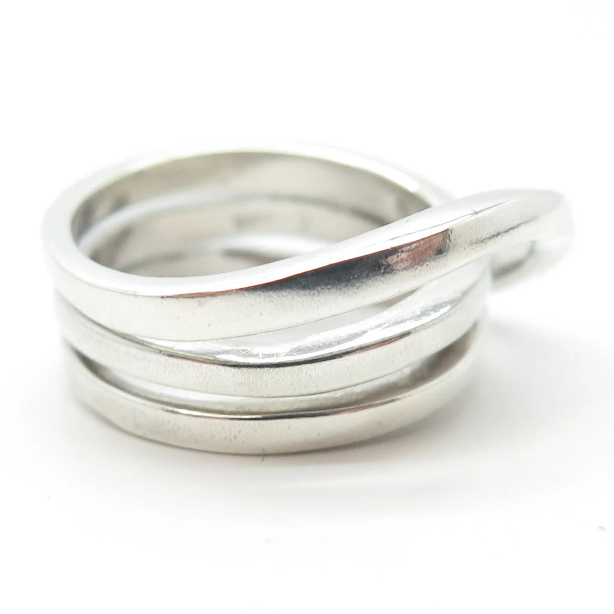 925 Sterling Silver Vintage Striped Ring Size 7