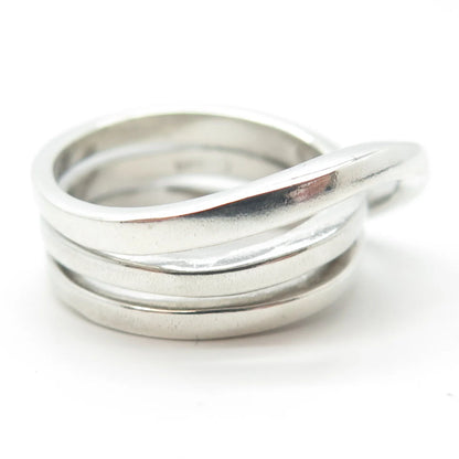 925 Sterling Silver Vintage Striped Ring Size 7