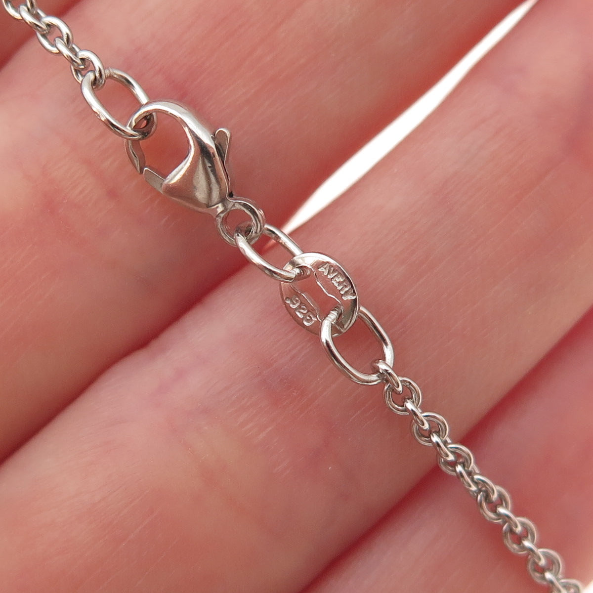 James Avery 925 Sterling Vintage Real Red Garnet Heart Cable Chain Necklace 24"