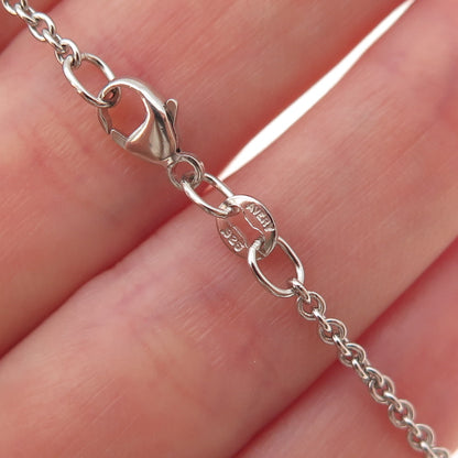 James Avery 925 Sterling Vintage Real Red Garnet Heart Cable Chain Necklace 24"
