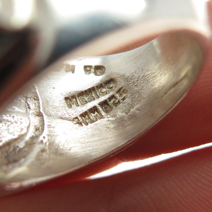 925 Sterling Silver Vintage Mexico Modernist Ring Size 7.25