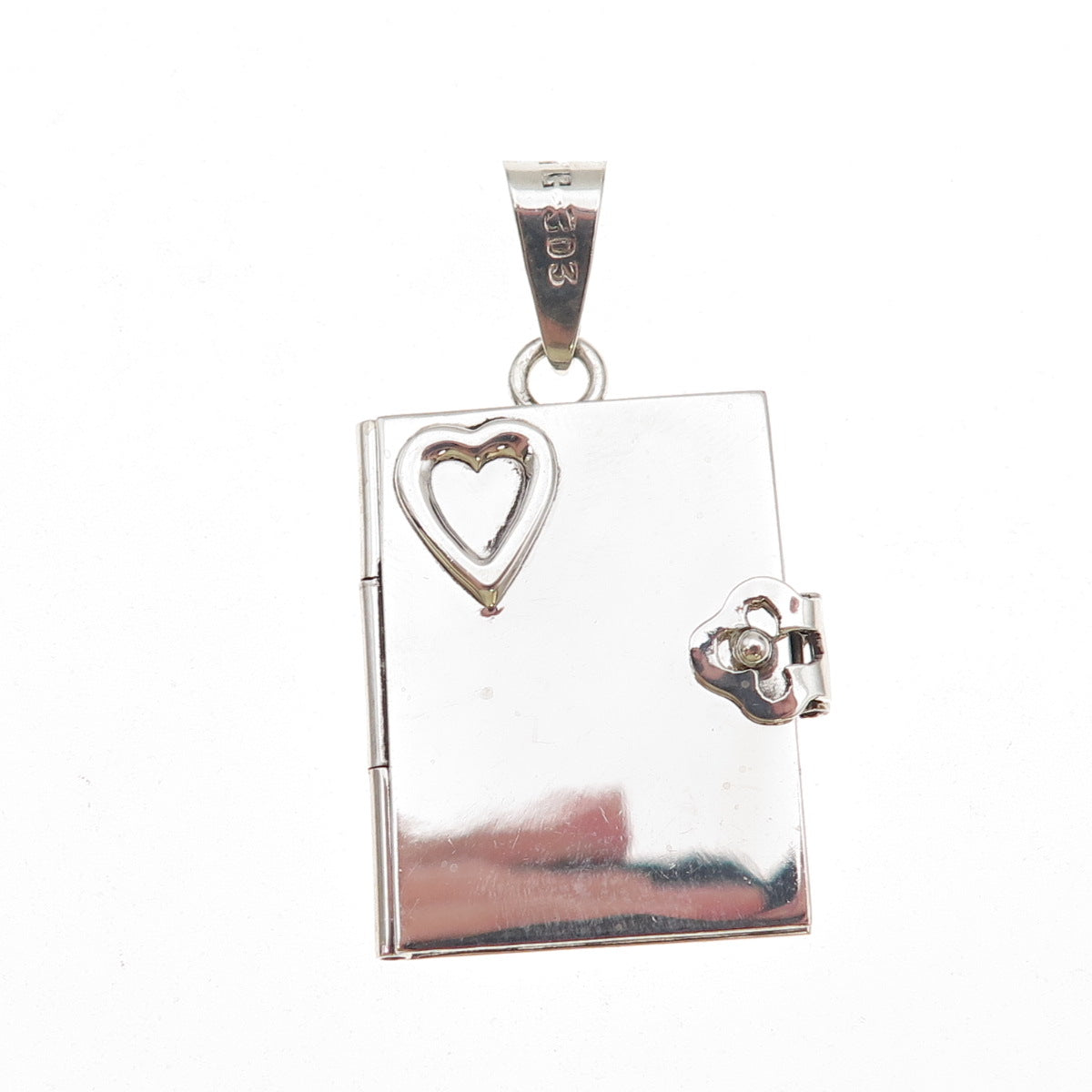 925 Sterling Silver Vintage Mexico Heart Locket Charm Pendant
