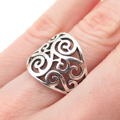 Charles Winston 925 Sterling Silver Vintage Swirl Oxidized Ring Size 6
