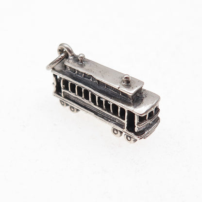 Danecraft 925 Sterling Silver Vintage New Orleans Streetcar 3D Charm Pendant
