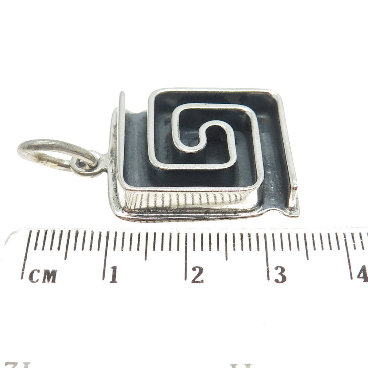 925 Sterling Silver Vintage Maze Modernist Pendant