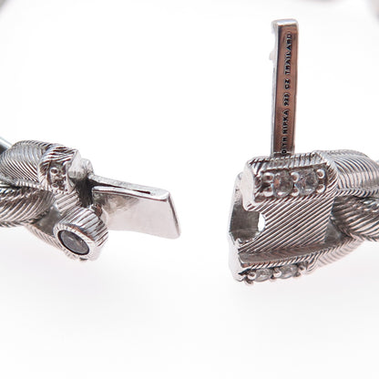 JUDITH RIPKA 925 Sterling Silver Round-Cut C Z Paperclip Link Bracelet 6.5"