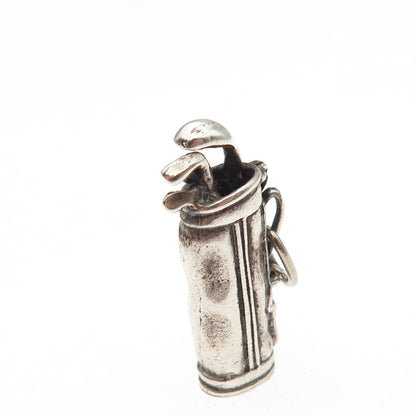 BEAU 925 Sterling Silver Vintage Golf Club Oxidized 3D Charm Pendant